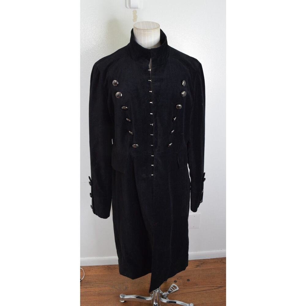 Newport News Black Double-Breasted Trench Coat